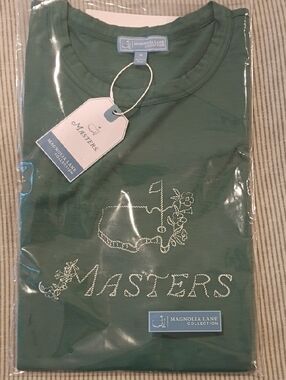 Magnolia Green Short-Sleeve Tee with Embroidered Masters Motif